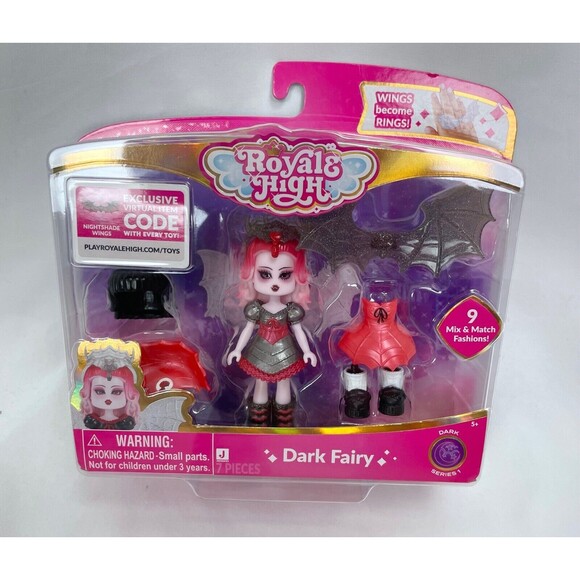 Royale High Roblox Game Dark Fairy Figure Nightshade Wings Code Mix Match - Picture 1 of 2